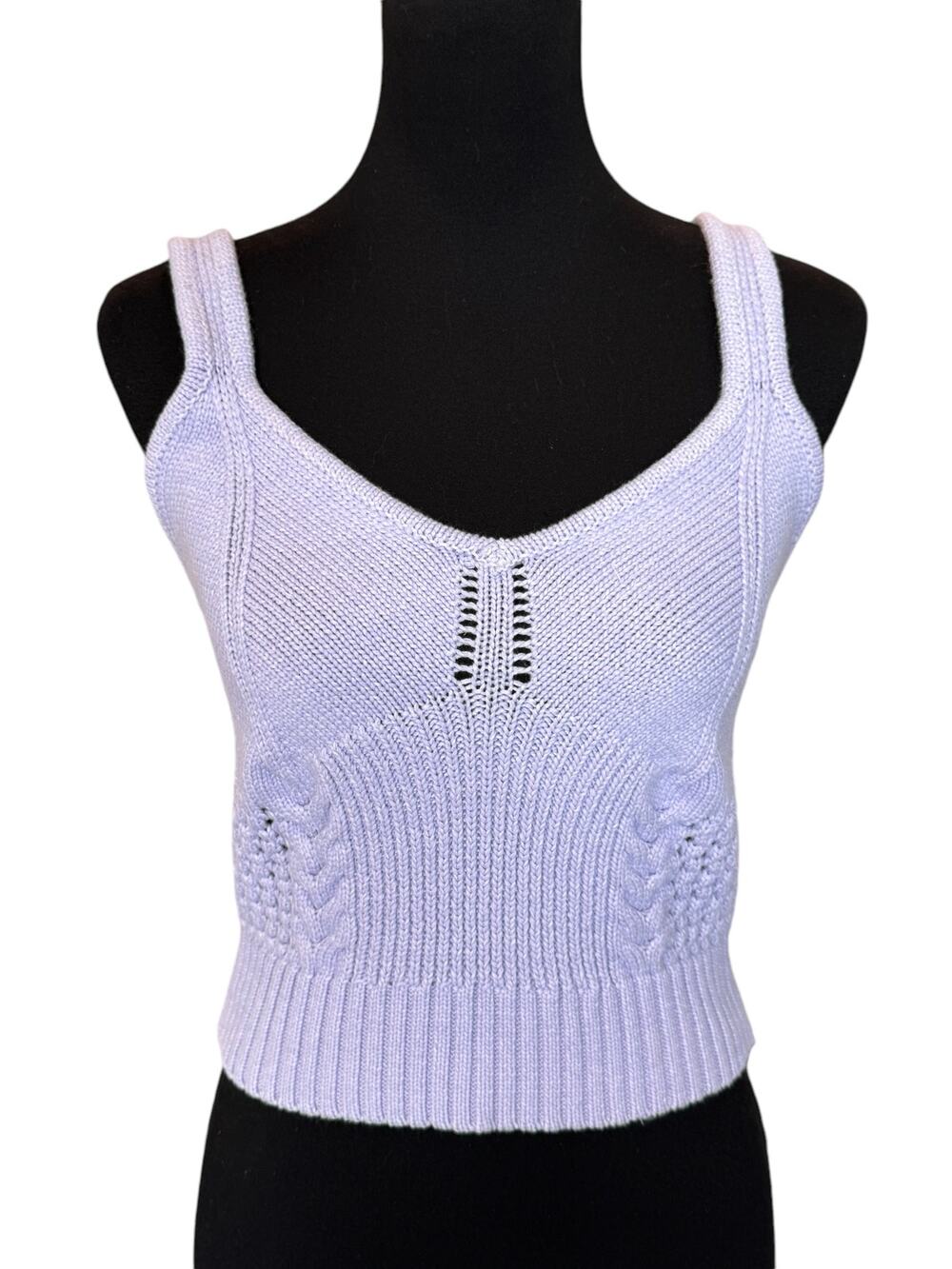 * New ~ LUSH ~ Women's Purple Crop Sweater Tank Top Size Small
